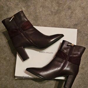 Karen Millen Chocolate Heeled Boots